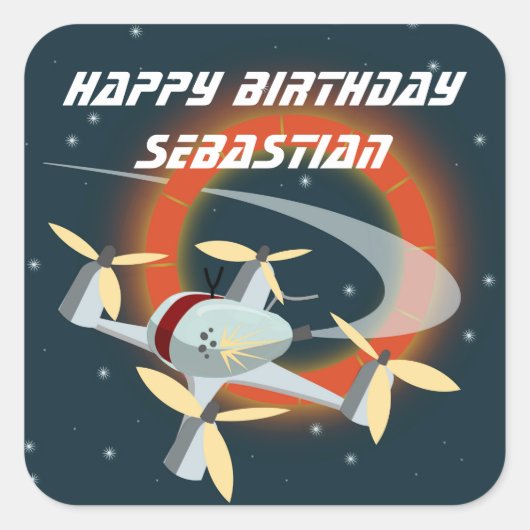 ドローンレース スクエアシール (正面)