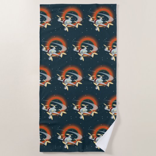 ドローンレース ビーチタオル (正面)