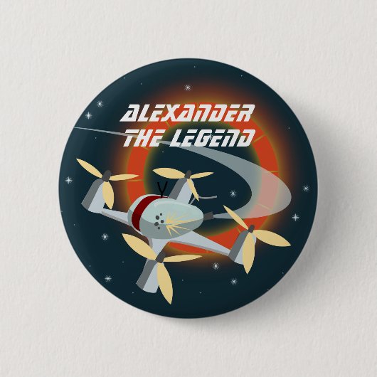 ドローンレース 缶バッジ (正面)