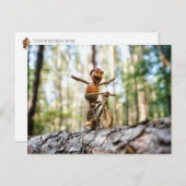 ドローン小妖精や小人が持たずに自転車に乗る ポストカード (正面/裏面)