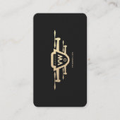 ドローン操モダン作者黒金ゴールドモノグラム 名刺 (正面)
