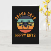 ドローン日ハッピー日クアドコプタレトロ カード (黄色い花)