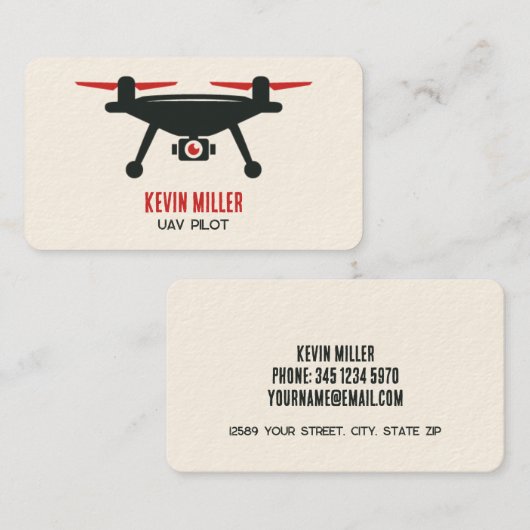 ドローン演算子 名刺 (正面/裏面)