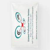 ドローン点検・ビデオ・サービス、パイロット業者 横断幕 (縦)