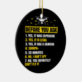 ドローン男性へギフト男の子とコンピュータFPV女性 セラミックオーナメント (右)