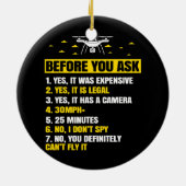 ドローン男性へギフト男の子とコンピュータFPV女性 セラミックオーナメント (裏面)