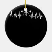 ドローン男性へズマルチコプターボーイキッズFPVパイロット セラミックオーナメント (裏面)