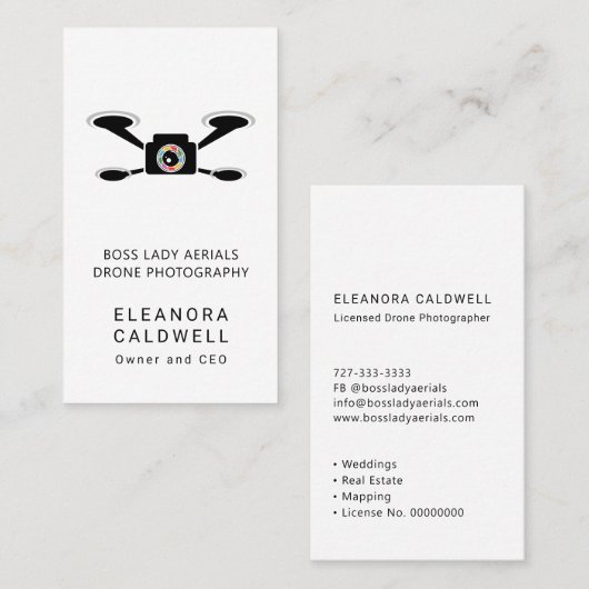 ドローン航空写真ロゴ 名刺 (正面/裏面)