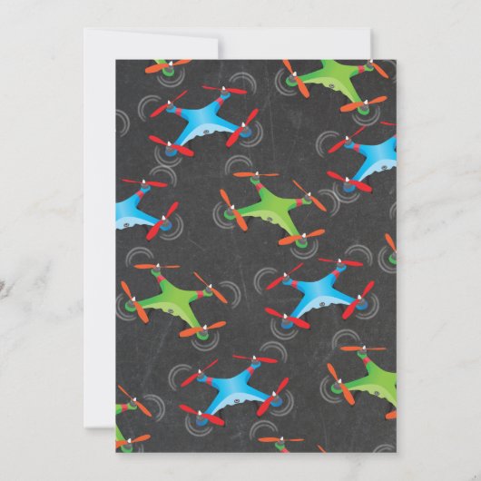 ドローン誕生日パーティーへの招待 招待状 (裏面)