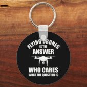 ドローン飛んでいるが答えだ キーホルダー (正面)