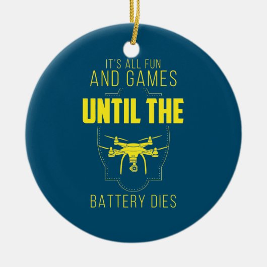 ドローン飛んでいるは私のゲームだ セラミックオーナメント (正面)