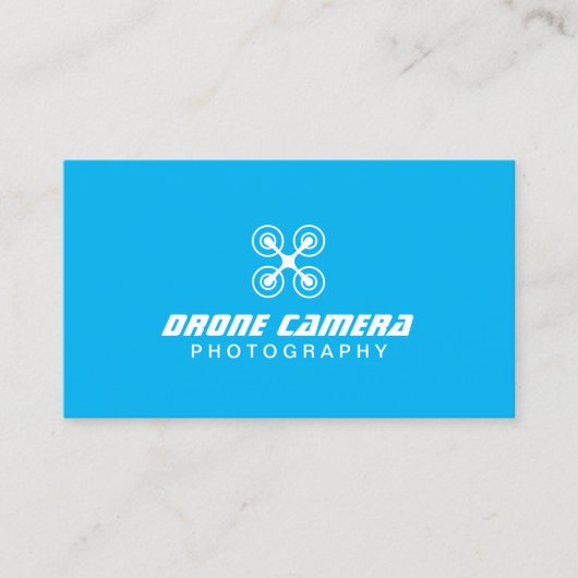 ドローン·エアリアル·ビデオ&フォトグラフィモダンー·ブルー 名刺 (正面)