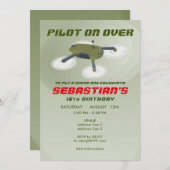 ドローン レース RC 航空機 バースデー パーティー 招待状 (正面/裏面)