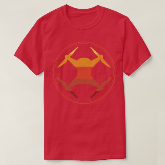 ドローンRC飛行機クアドコプターヴィンテージ Tシャツ (デザイン正面)
