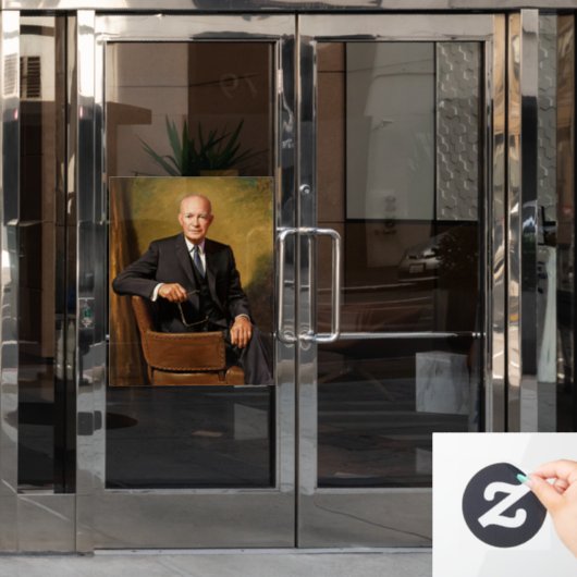 ドワイトアイゼンハウワープレジデントホワイトハウスポートレート ウィンドウサイン (オフィスドア)