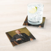 ドワイトアイゼンハウワープレジデントホワイトハウスポートレート ガラスコースター (アングル)