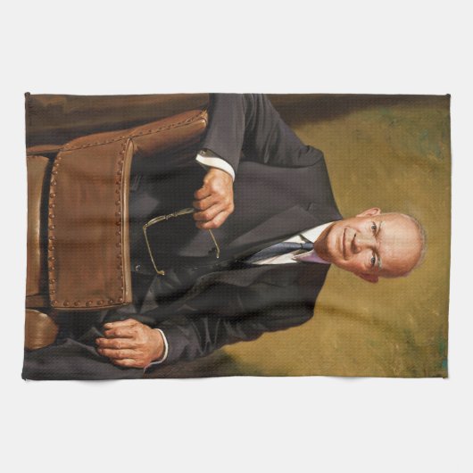 ドワイトアイゼンハウワープレジデントホワイトハウスポートレート キッチンタオル (横)