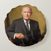 ドワイトアイゼンハウワープレジデントホワイトハウスポートレート ラウンドクッション (裏面)