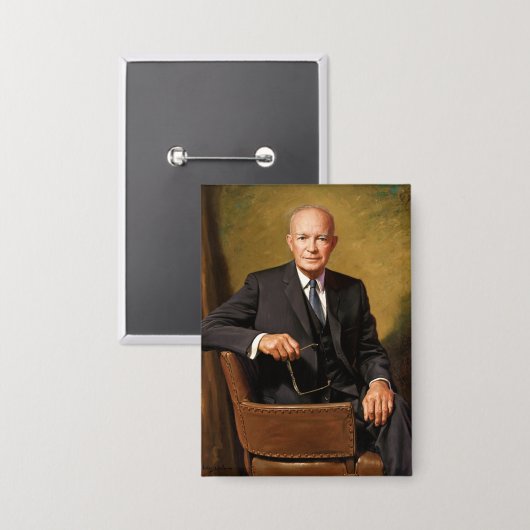 ドワイトアイゼンハウワープレジデントホワイトハウスポートレート 缶バッジ (正面/裏面)