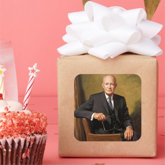 ドワイト・アイゼンハワープレジデント　ホワイトハウス肖像画 スクエアシール (パーティー)