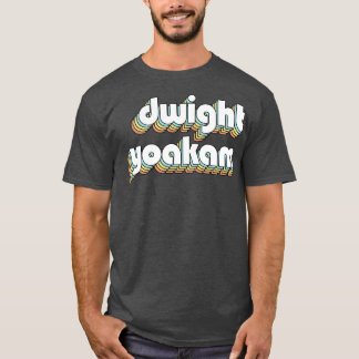 ドワイト・ヨーキャム レトロ レインボー タイポグラフィ フェードスタイル Tシャツ