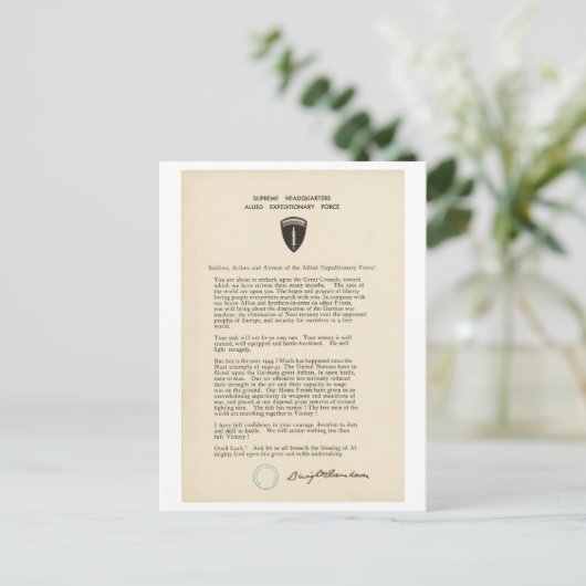 ドワイトD.アイゼンハワーの日順（1944年） ポストカード (スタンド正面)