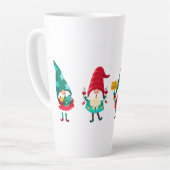 ドワーフがクリスマスのお祝いを言う カフェラテマグ (左アングル)