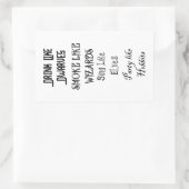 ドワーフのような煙が魔法使いのように立ち飲み 長方形シール (バッグ)