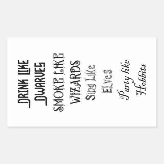 ドワーフのような煙が魔法使いのように立ち飲み 長方形シール (正面)