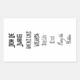 ドワーフのような煙が魔法使いのように立ち飲み 長方形シール