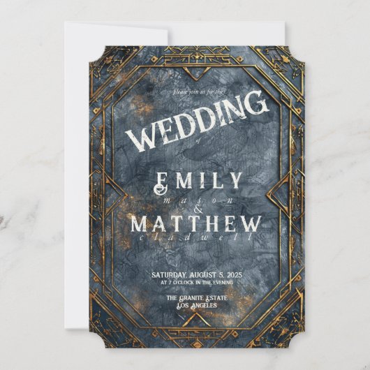 ドワーフの壮麗なファンタジーウェディング 招待状 (正面)