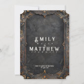 ドワーフの壮麗なファンタジー結婚式招待状 招待状 (裏面)