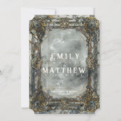 ドワーフの壮麗なファンタジー結婚式招待状 招待状 (裏面)