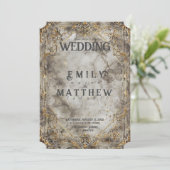 ドワーフの壮麗なファンタジー結婚式招待状 招待状 (スタンド正面)