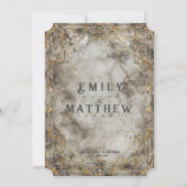 ドワーフの壮麗なファンタジー結婚式招待状 招待状 (裏面)