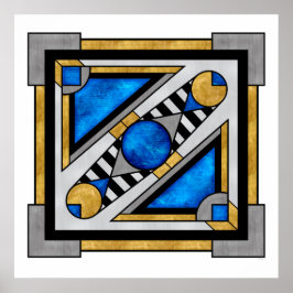 ドワーフの胸部 – アールデコ熱狂的抽象芸術 ポスター