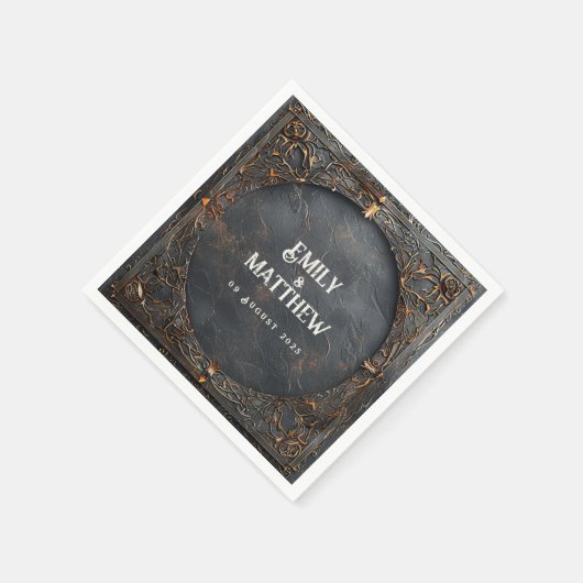 ドワーフの輝き結婚ファンタジー スタンダードカクテルナプキン (角)