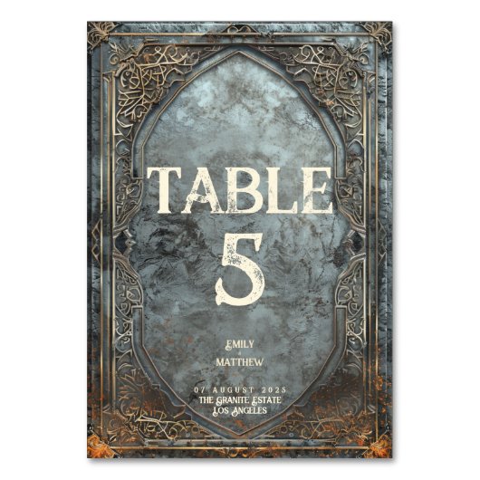 ドワーフの輝き結婚ファンタジー テーブルナンバー (正面)