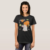 ドワーフバルーンこうもりスカル格言ハロウィーンの衣装 Tシャツ (正面フル)