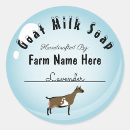 ドワーフパーソナライズされたヤギ乳石鹸ブルーバブル ラウンドシール