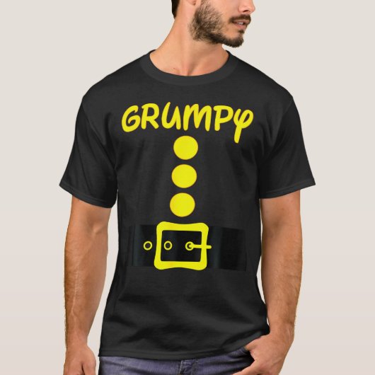 ドワーフ簡単ハロウィングループ矮性一致する男性Wome Tシャツ (正面)