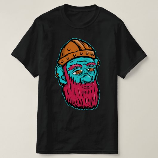 ドワーフ鉱夫の頭 Tシャツ (デザイン正面)