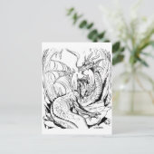 ドワーフ・ドラゴン線画 ポストカード (スタンド正面)