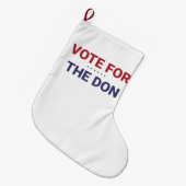 ドンに投票（2020年米国選挙） ラージクリスマスストッキング (正面 (吊り時))