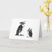 ドンへの卒業のペンギンの先端の帽子 カード (黄色い花)