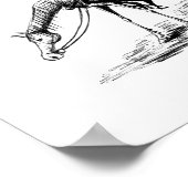 ドンキホーテとサンチョパンザインクペンスケッチアート ポスター (角)