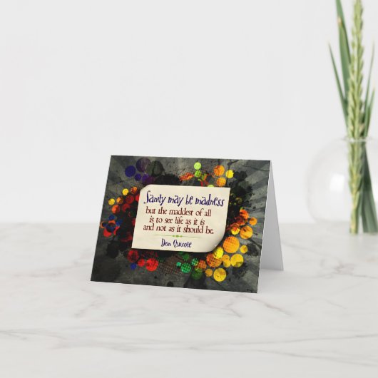 ドンキホーテ感動的引用文「狂気」 サンキューカード (正面)