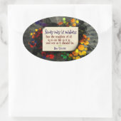 ドンキホーテ感動的引用文「狂気」 楕円形シール (バッグ)