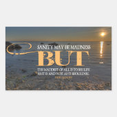 ドンキホーテ感動的引用文「狂気」 長方形シール (正面)