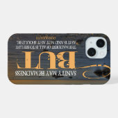 ドンキホーテ感動的引用文「狂気」 iPhone 15ケース (裏面横)